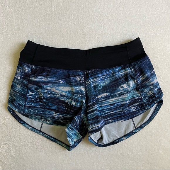 lululemon Blue/ Black Shorts.  Reposhing - 2.5 inch inseam and these are 4.0 - Picture 1 of 3